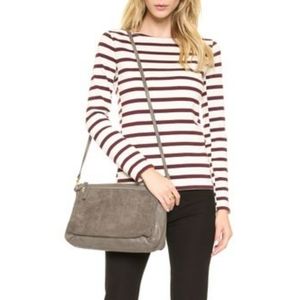 Clare V Suede GoSee Acacia Gray Milano Bag